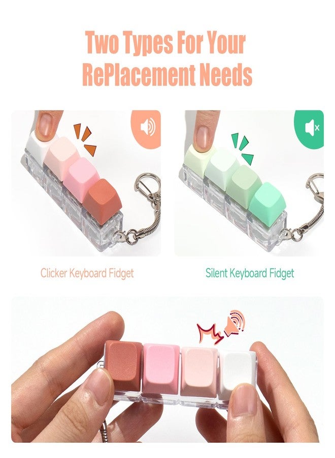 mintcaps Keyboard Fidget Toy - 2Pcs Fidget Keyboard Keychain Keyboard Clicker Fidget Toy Stress Relief Keyboard Fidget Clicker - Image 3